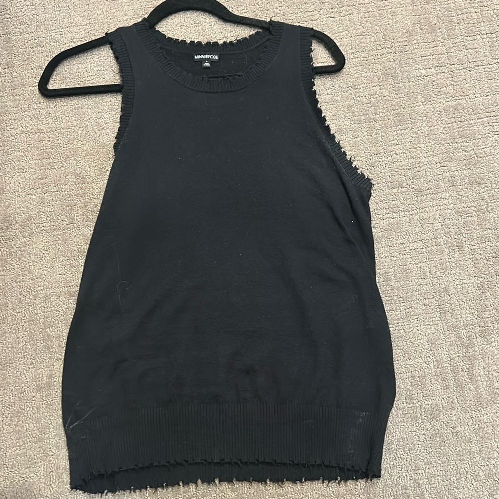 COPY - Minnie Rose Black Tank Sweater